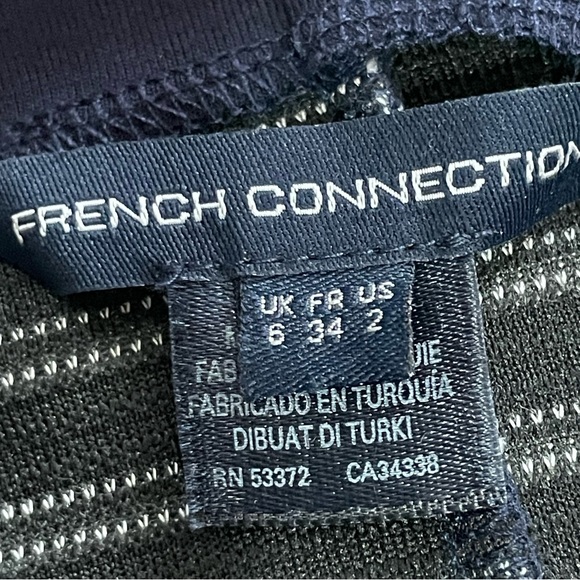 Flirty, navy blue and white striped fitted dress by French connection size 2 - Picture 3 of 9